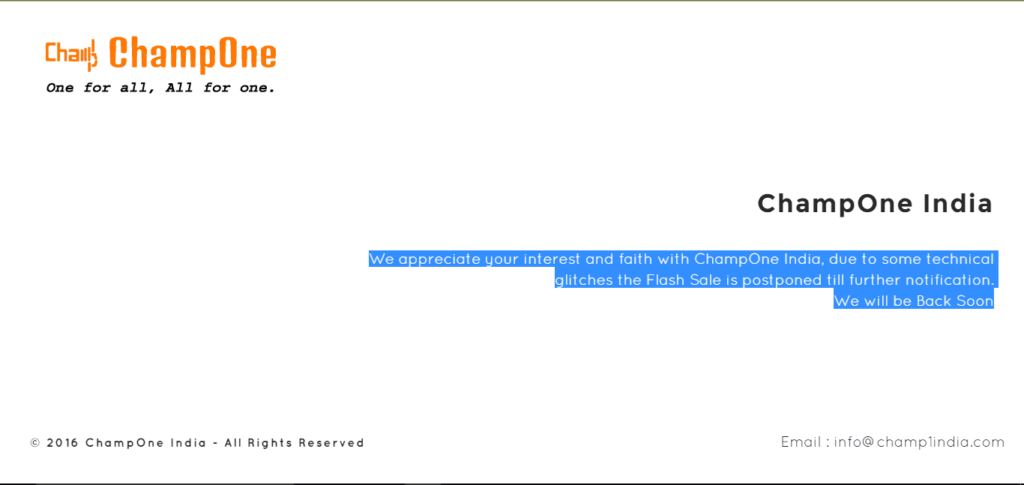 champone c1 sale postponed