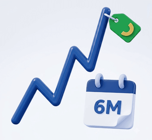 6-Month View price history view