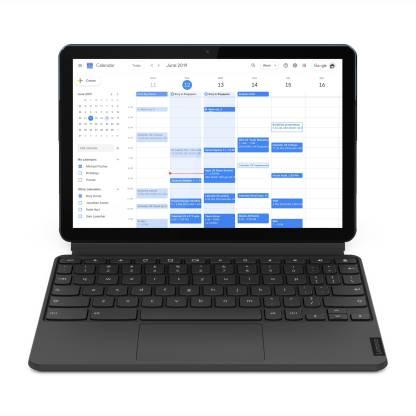 Lenovo Ideapad Duet Chromebook 4 GB RAM 128 GB ROM 10.1 inch with Wi-Fi Only Tablet (Ice Blue, Iron Grey)