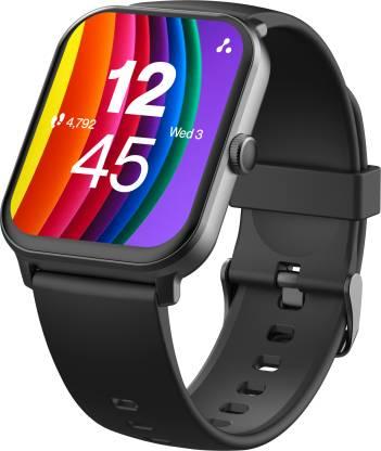 Ambrane Wise Eon Pro1.85" lucid display with BT calling Smartwatch(Black Strap, Regular)