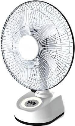 DP.LED JH-2910 RECHARGEABLE TABLE FAN 90 mm Ultra High Speed 3 Blade Table Fan  (MULTI-COLUR, Pack of 1)