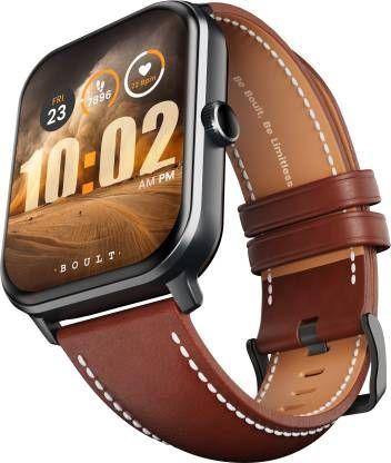 Boult Drift+ Bluetooth Calling, 1.85" HD, 500Nits Brightness, 150+ Watchfaces, SpO2 Smartwatch  (Tan Strap, Free Size)