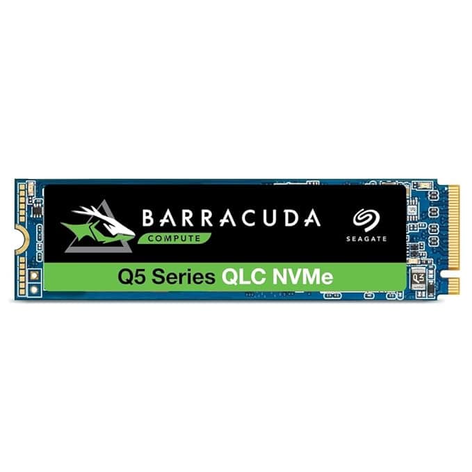 Seagate Barracuda Q5 SSD 500GB up to 2400 MB/s - Internal M.2 NVMe PCIe Gen3 ×4, 3D QLC for Desktop or Laptop, 1-Year Rescue Services (ZP500CV3A001)
