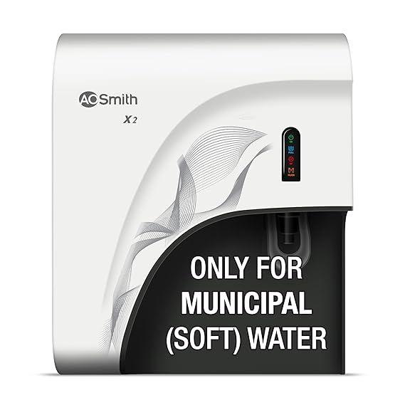 AO Smith X2 UV UltraViolet + UF (Ultra Fine) Black Water Purifier | Suitable for Municipal Water, TD (Not Suitable for Borewell or tanker water)