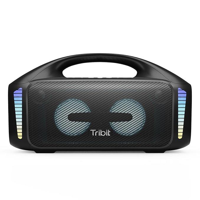 Tribit StormBox Blast Bluetooth Party Speaker,Portable Speaker 90W Loud Stereo Sound with XBass LED Light Show Bluetooth 5.3,IPX7 Waterproof Speaker, PowerBank,TWS,Custom EQ,30H Playtime for Outdoor
