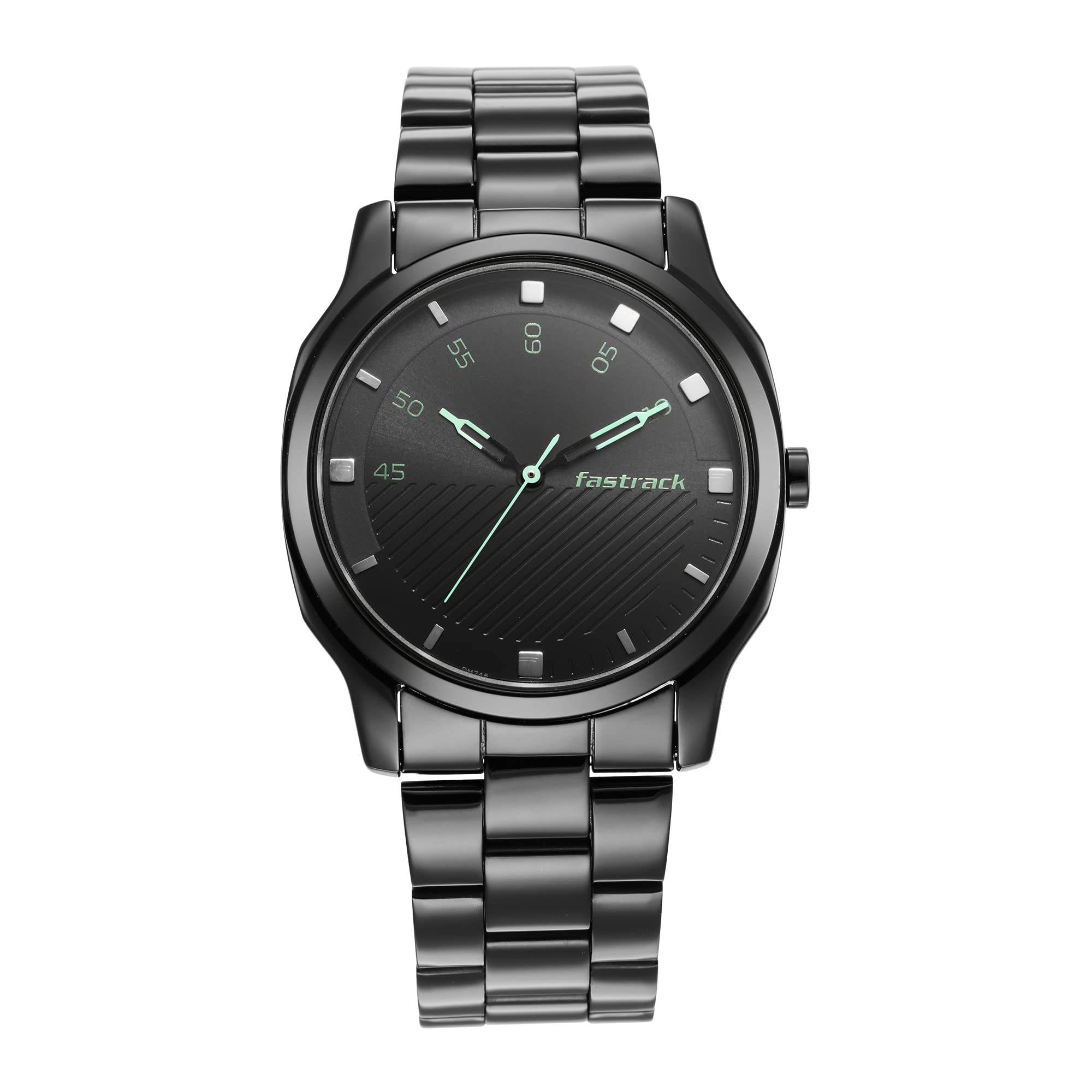 price history - Fastrack Men Stunners Quartz Analog Black Dial Black Stainless Steel Strap Watch for Guys - NT3255NM02