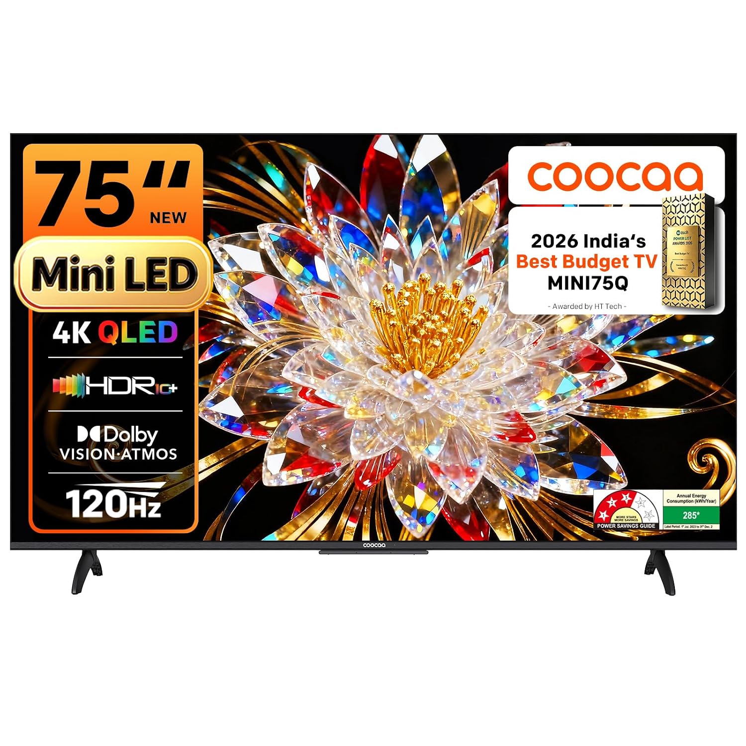 coocaa 190 cm (75 inches) 4K Ultra HD Smart Mini LED QLED Google TV 75MINI75Q deal from amazon