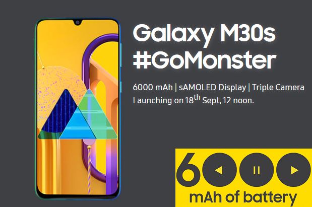 Samsung M30s Price In India Release On 29 September 2019 Amazon