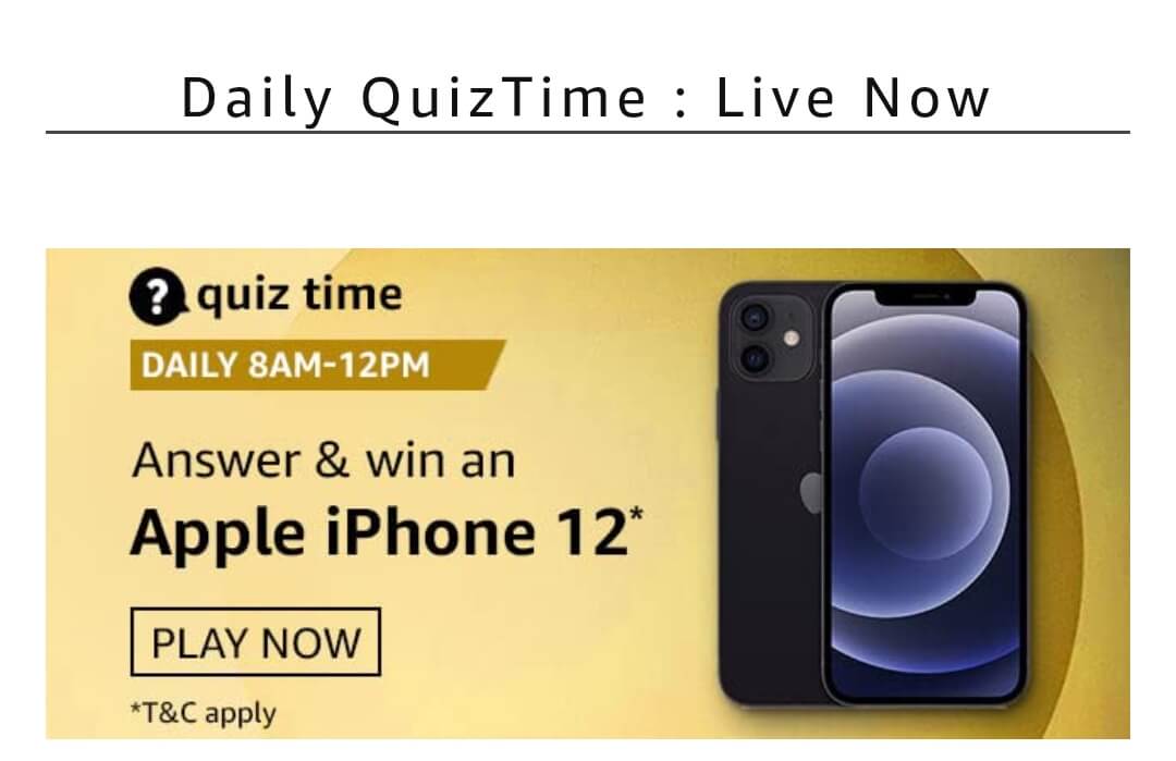 Amazon Quiz Answers - Win Apple iPhone 12